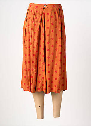 Jupe mi-longue taille à pinces orange KING LOUIE femme