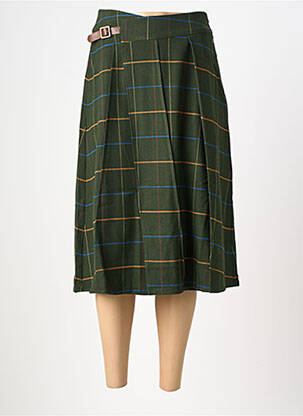 Jupe mi-longue taille à pinces vert SURKANA femme