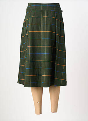 Jupe mi-longue taille à pinces vert SURKANA femme