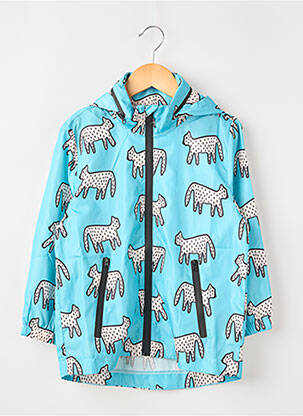 Doudoune tissage imperméable a capuche bleu COMPAÑIA FANTASTICA garçon