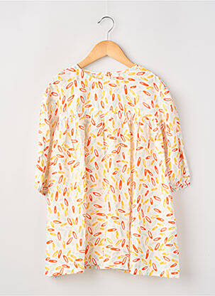 Robe mi-longue fermeture zippée au dos manches 3/4 orange COMPAÑIA FANTASTICA fille