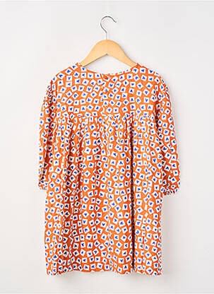 Robe mi-longue col rond manches 3/4 orange COMPAÑIA FANTASTICA fille