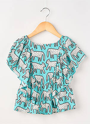 Blouse imprimé fantaisie manches courtes bleu COMPAÑIA FANTASTICA fille