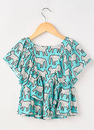 Blouse imprimé fantaisie manches courtes bleu COMPAÑIA FANTASTICA fille