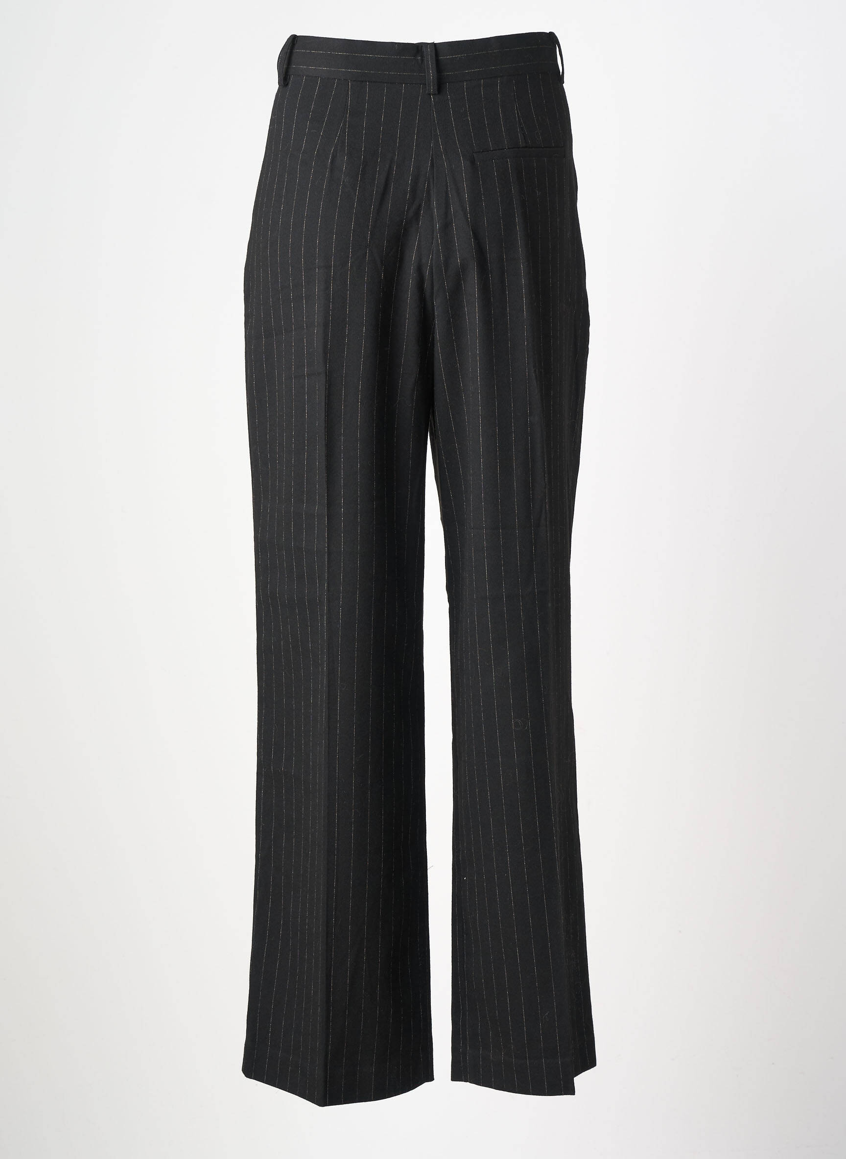 Pantalon large tissage crêpe taille haute noir SOAKED femme