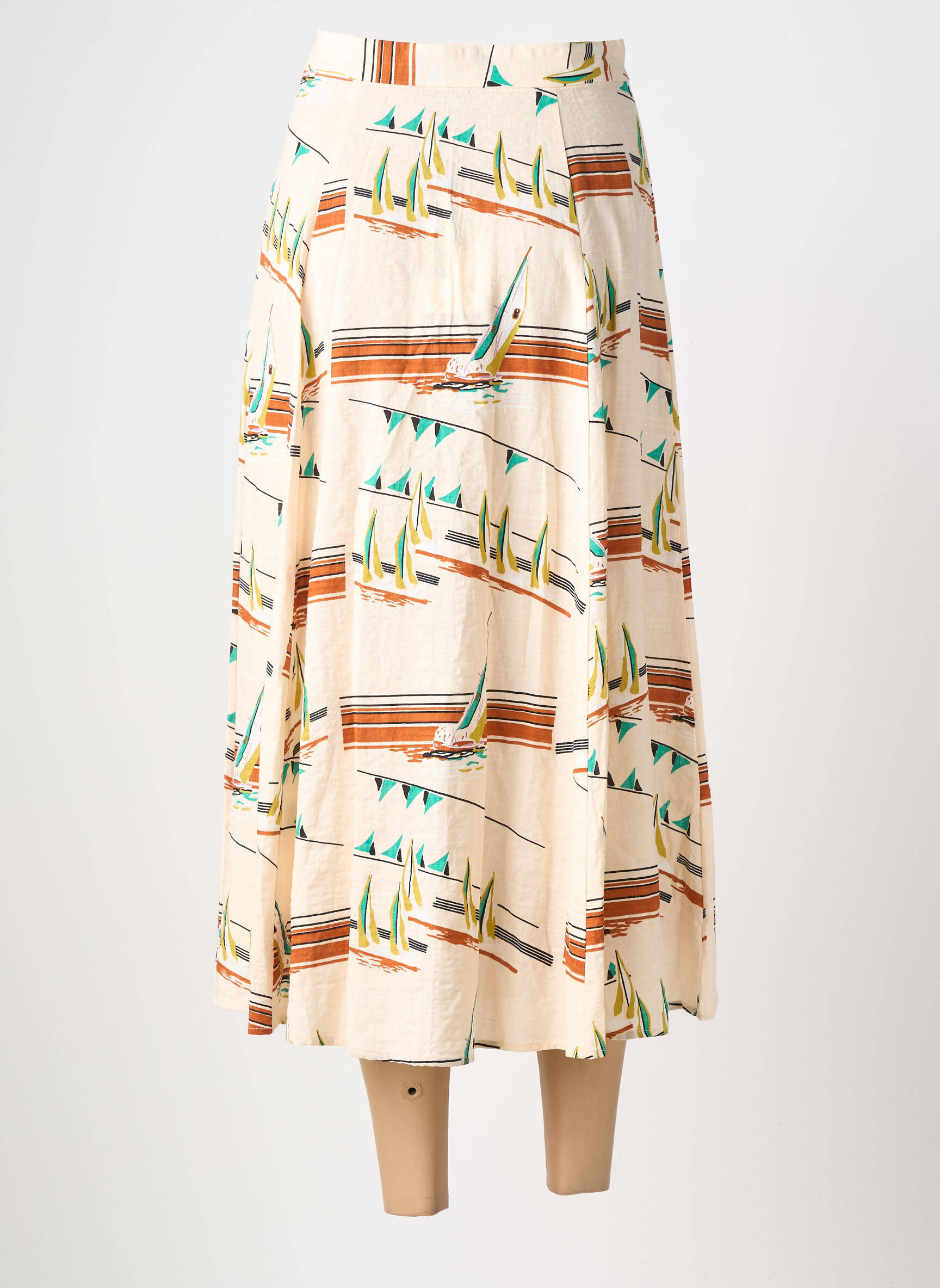 Jupe longue imprimé fantaisie orange KING LOUIE femme