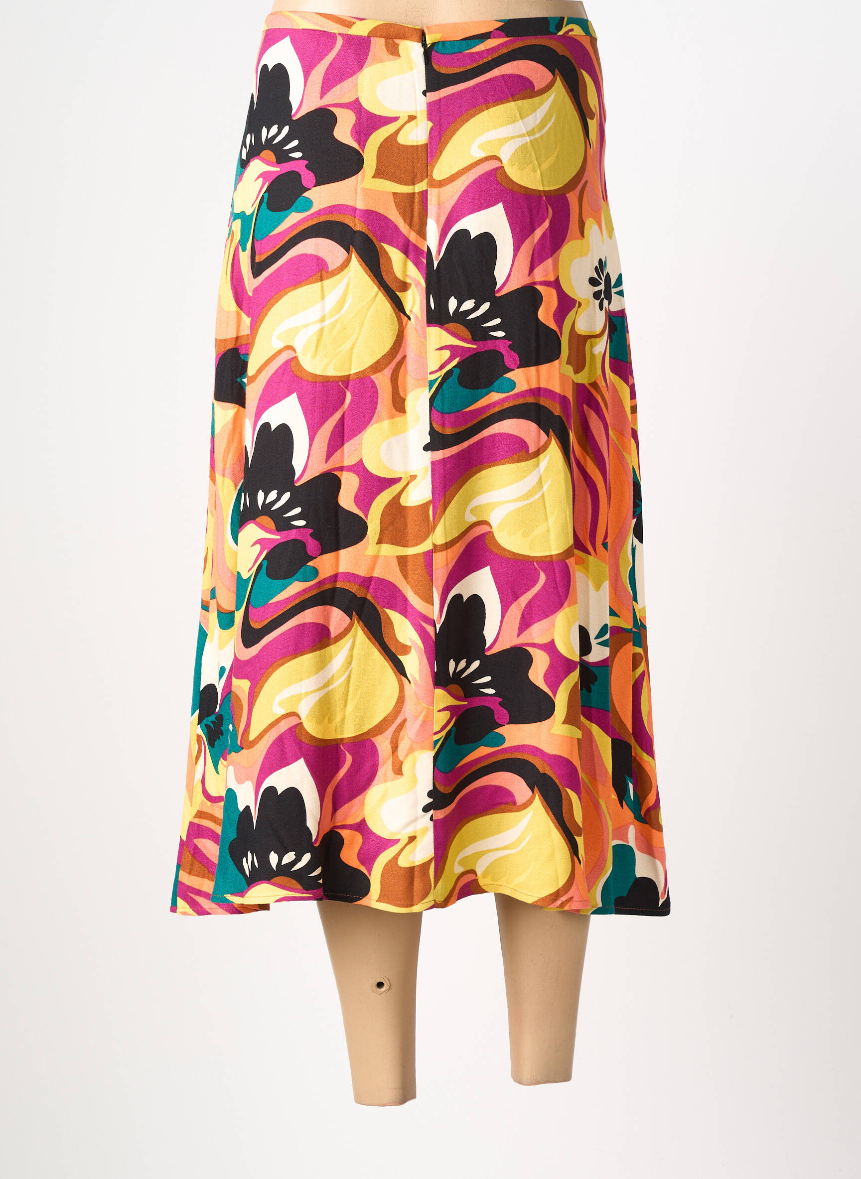 Jupe longue imprimé fantaisie orange KING LOUIE femme