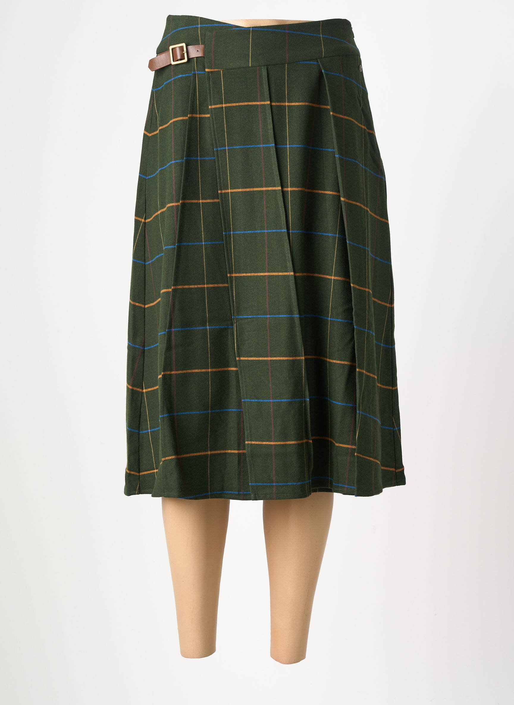 Jupe mi-longue taille à pinces vert SURKANA femme