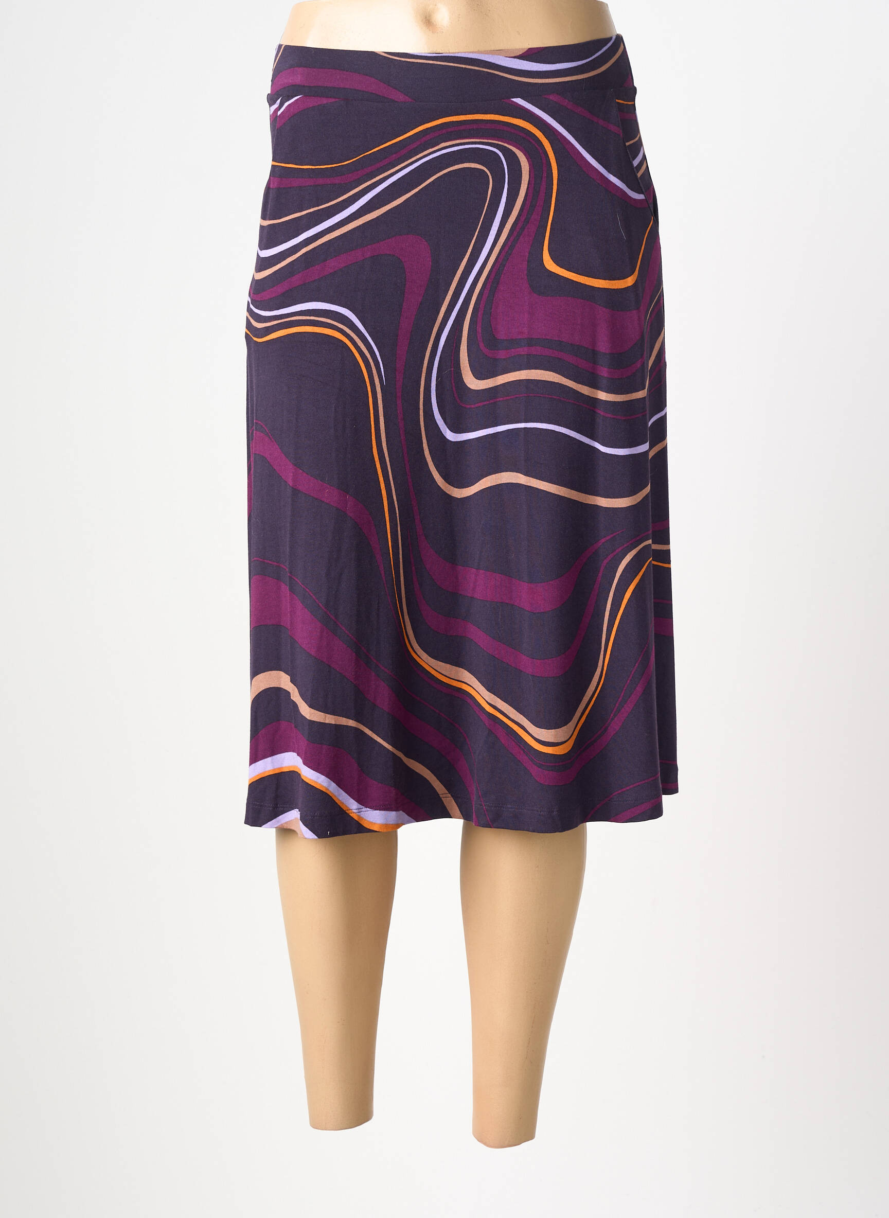Jupe mi-longue stretch violet SURKANA femme