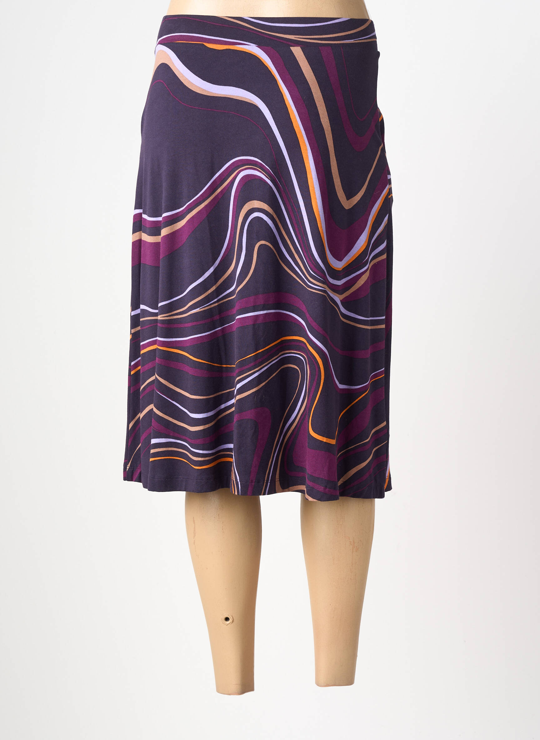 Jupe mi-longue stretch violet SURKANA femme