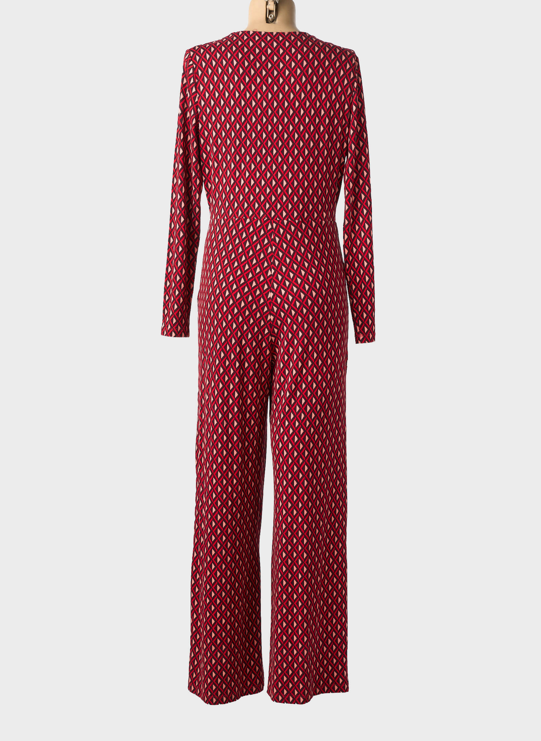 Combi-pantalon coupe cintrée manches longues rouge SURKANA femme