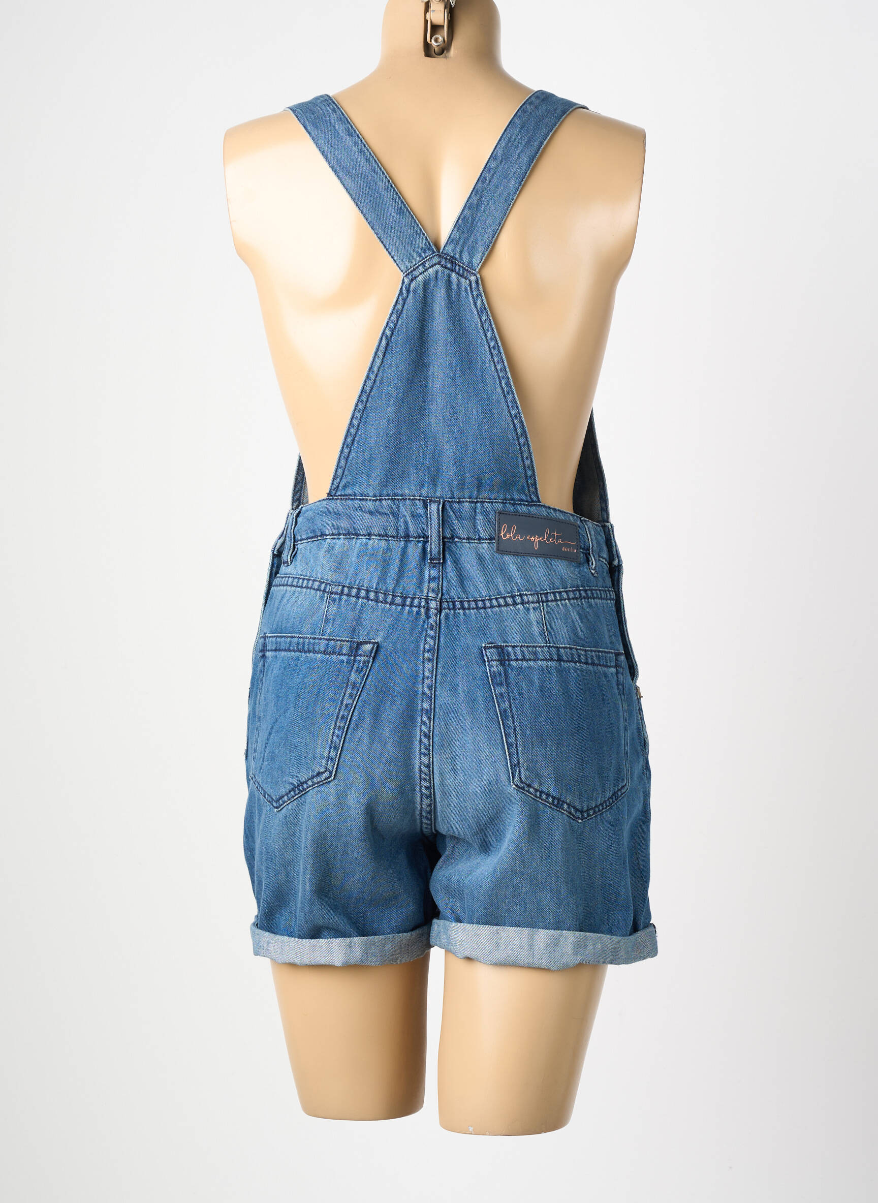 Salopette délavé fines bretelles bleu LOLA ESPELETA femme