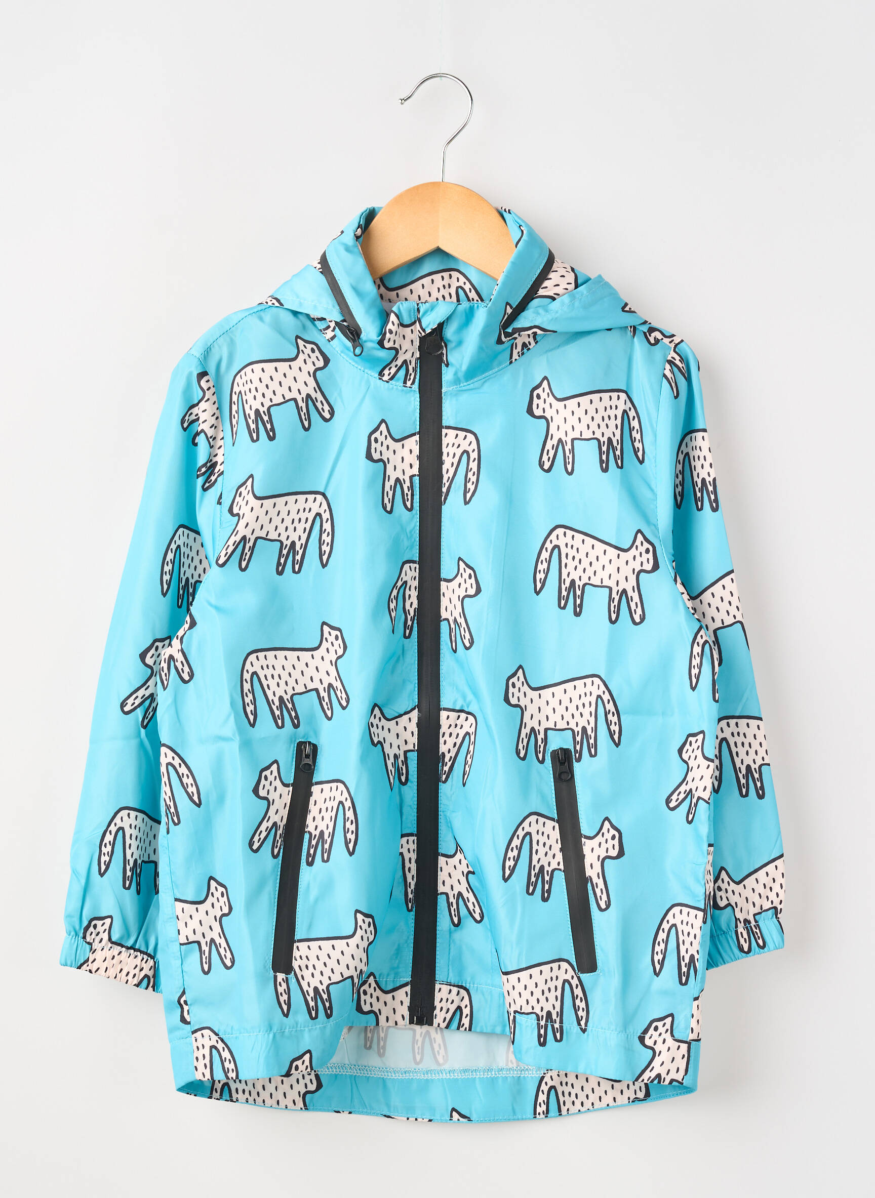 Doudoune tissage imperméable a capuche bleu COMPAÑIA FANTASTICA garçon