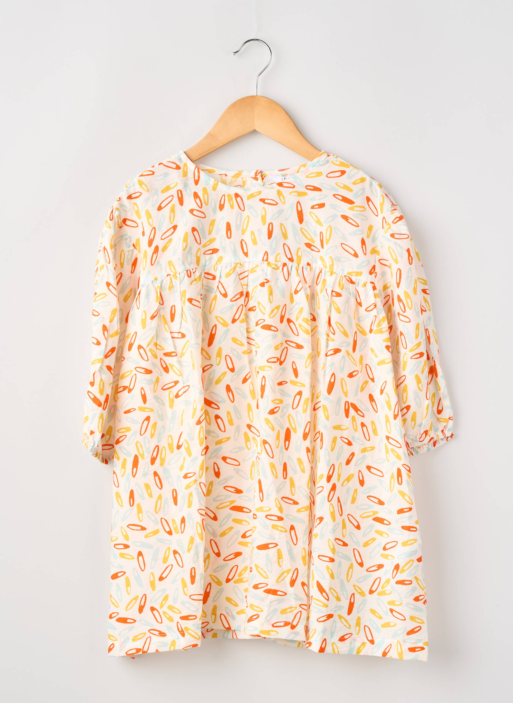 Robe mi-longue fermeture zippée au dos manches 3/4 orange COMPAÑIA FANTASTICA fille