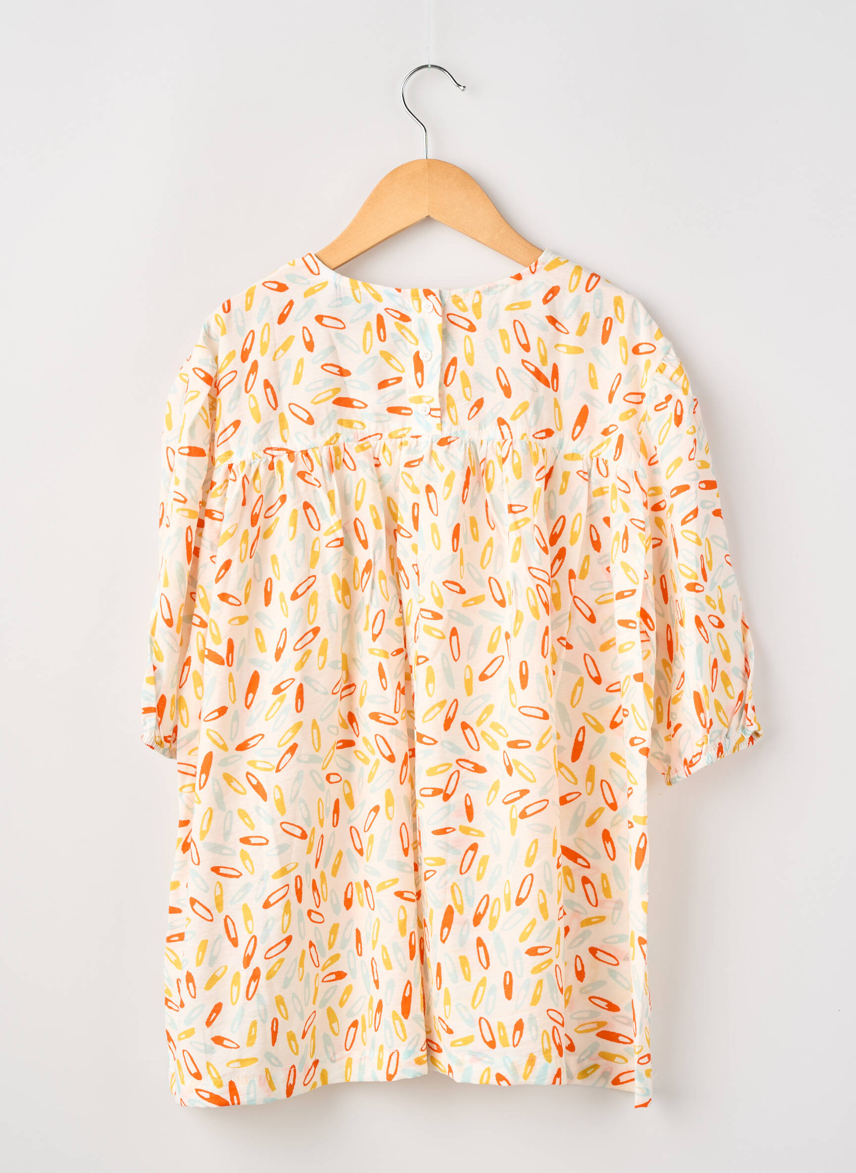 Robe mi-longue fermeture zippée au dos manches 3/4 orange COMPAÑIA FANTASTICA fille