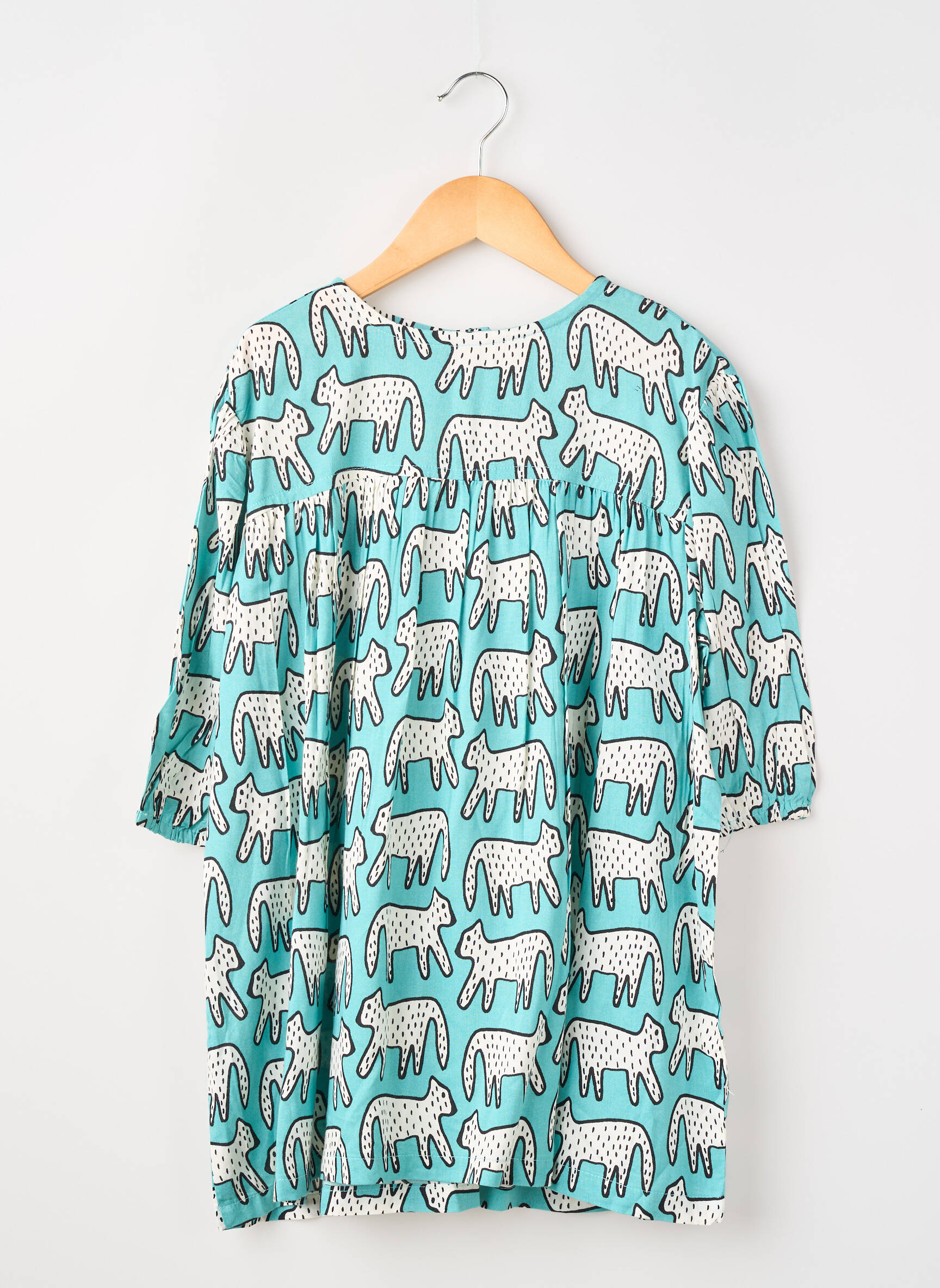 Robe mi-longue fermeture zippée au dos manches 3/4 bleu COMPAÑIA FANTASTICA fille
