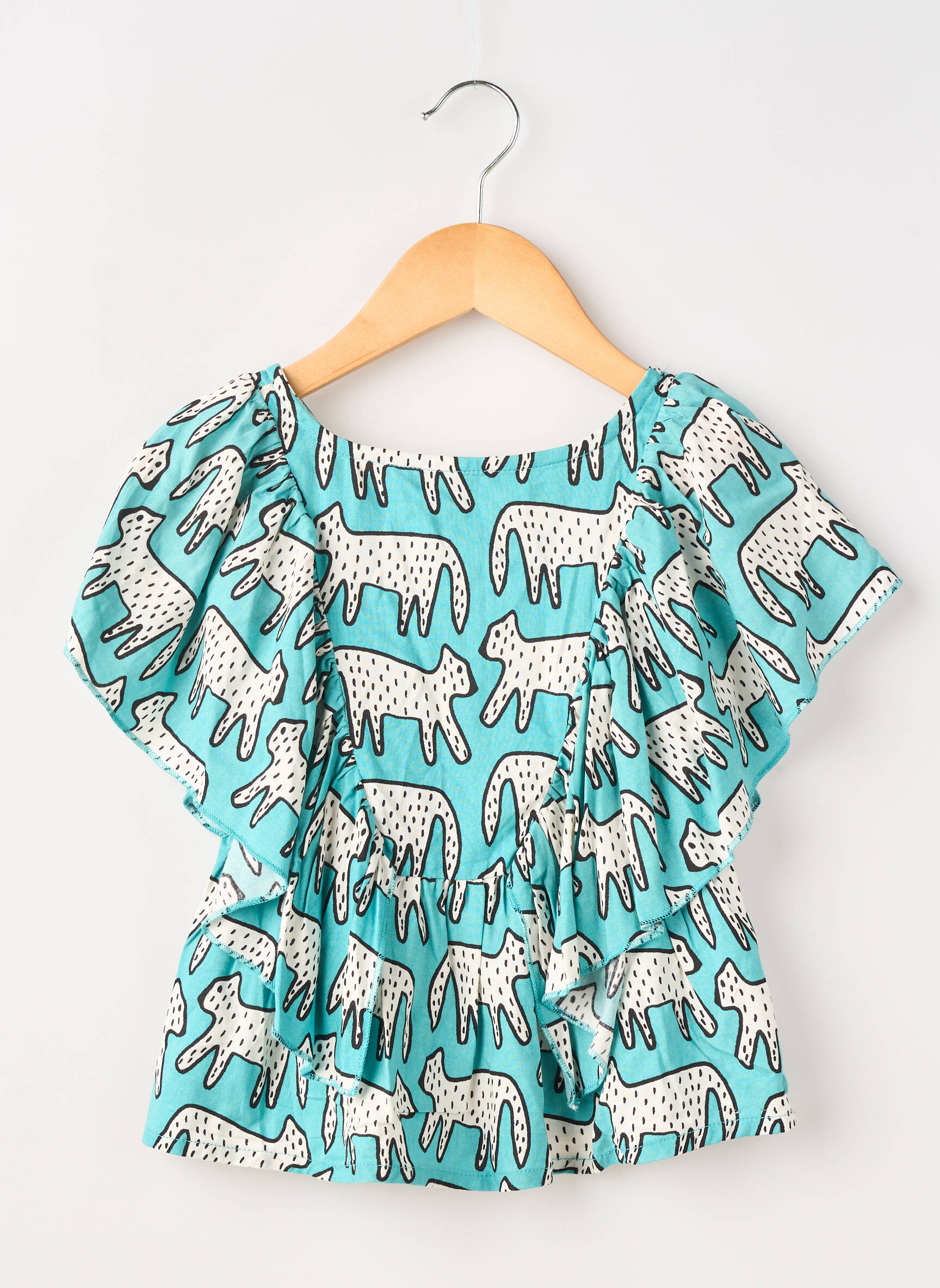 Blouse imprimé fantaisie manches courtes bleu COMPAÑIA FANTASTICA fille
