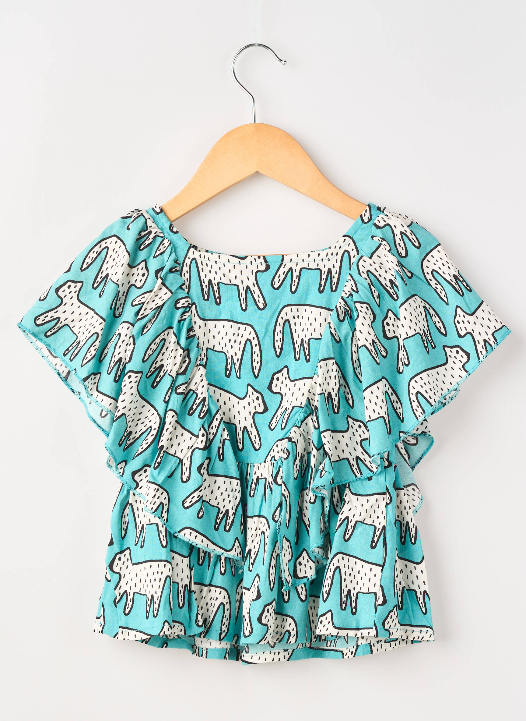 Blouse imprimé fantaisie manches courtes bleu COMPAÑIA FANTASTICA fille