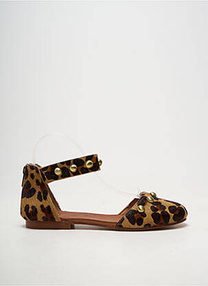 Ballerines bout rond talon plat jusqu'à 3cm marron VIRGINIE DARLING femme