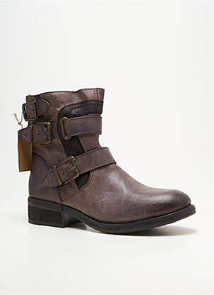 Bottines/boots matière lisse talon de 4 à 6cm marron KOAH femme