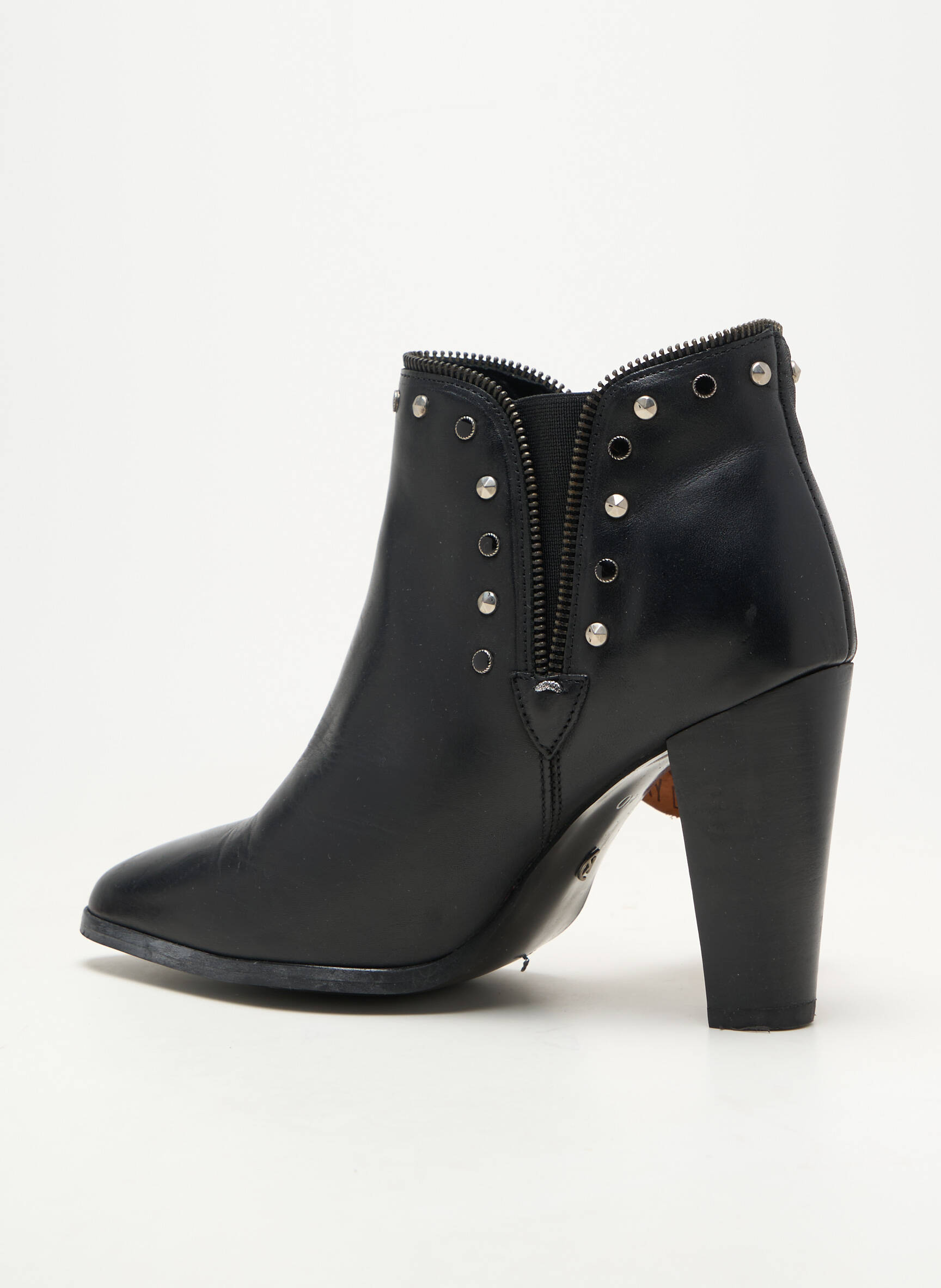 Bottines/boots matière lisse talon de 7 à 9cm noir KOAH femme