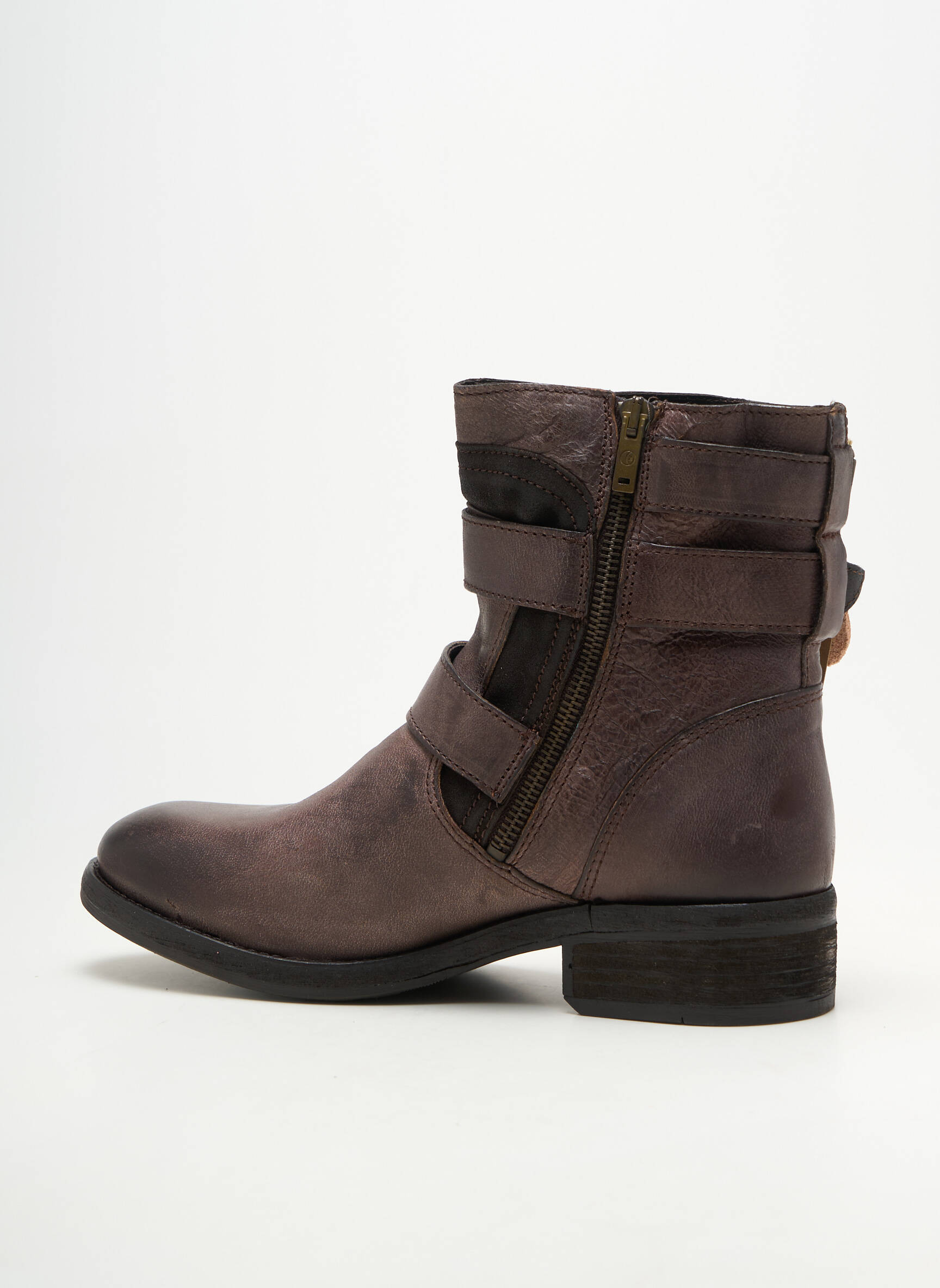 Bottines/boots matière lisse talon de 4 à 6cm marron KOAH femme