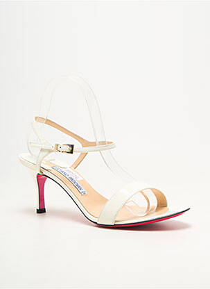 Sandales/nu pieds matière lisse talon de 7 à 9cm blanc LUCIANO PADOVAN femme