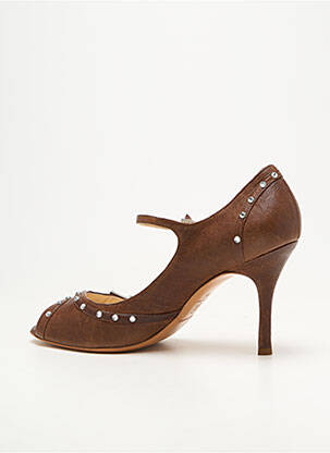 Escarpins fermeture boucle(s) talon de 7 à 9cm marron LUCIANO PADOVAN femme