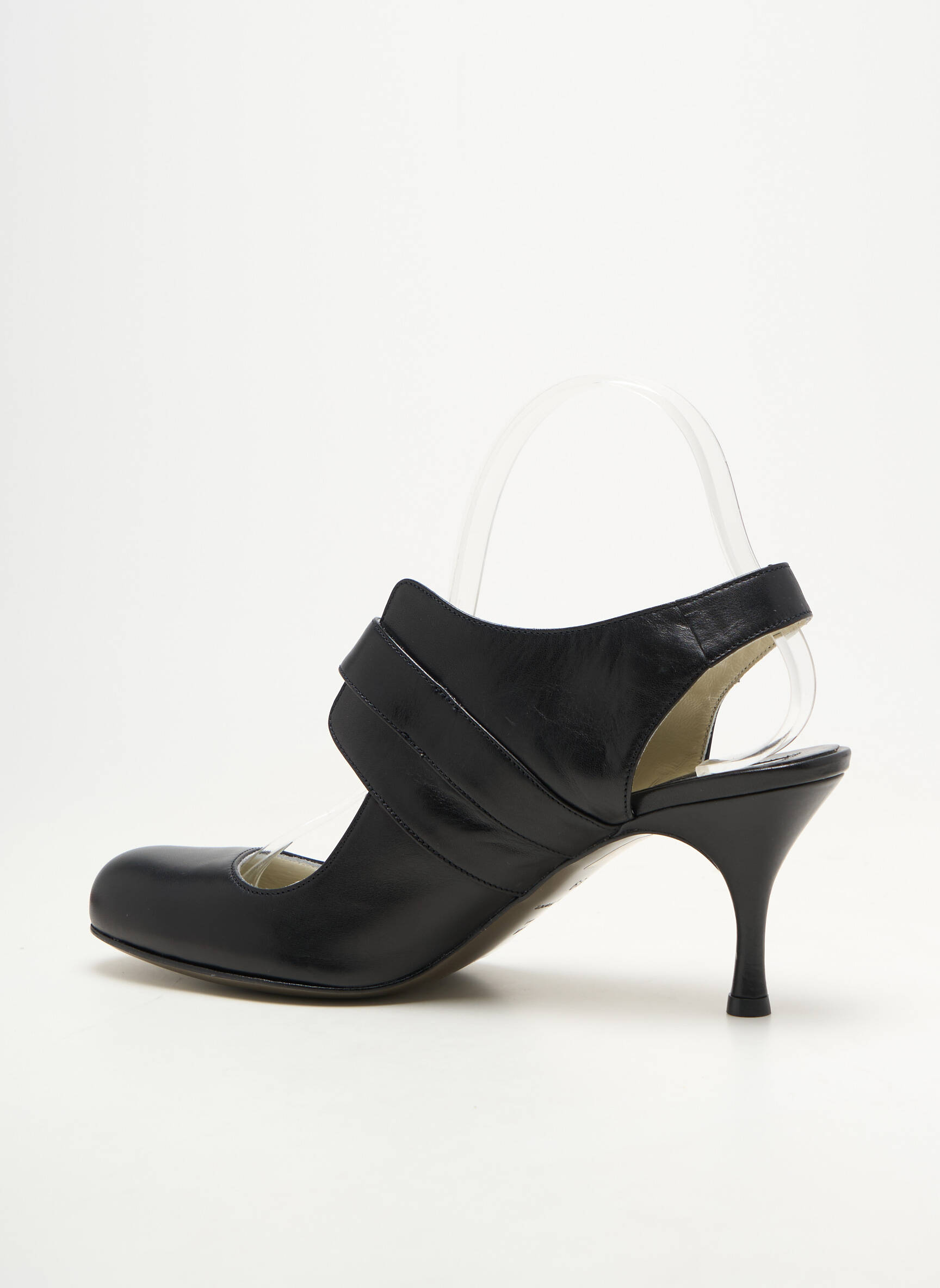 Escarpins matière lisse talon de 7 à 9cm noir STEPHANE KELIAN femme