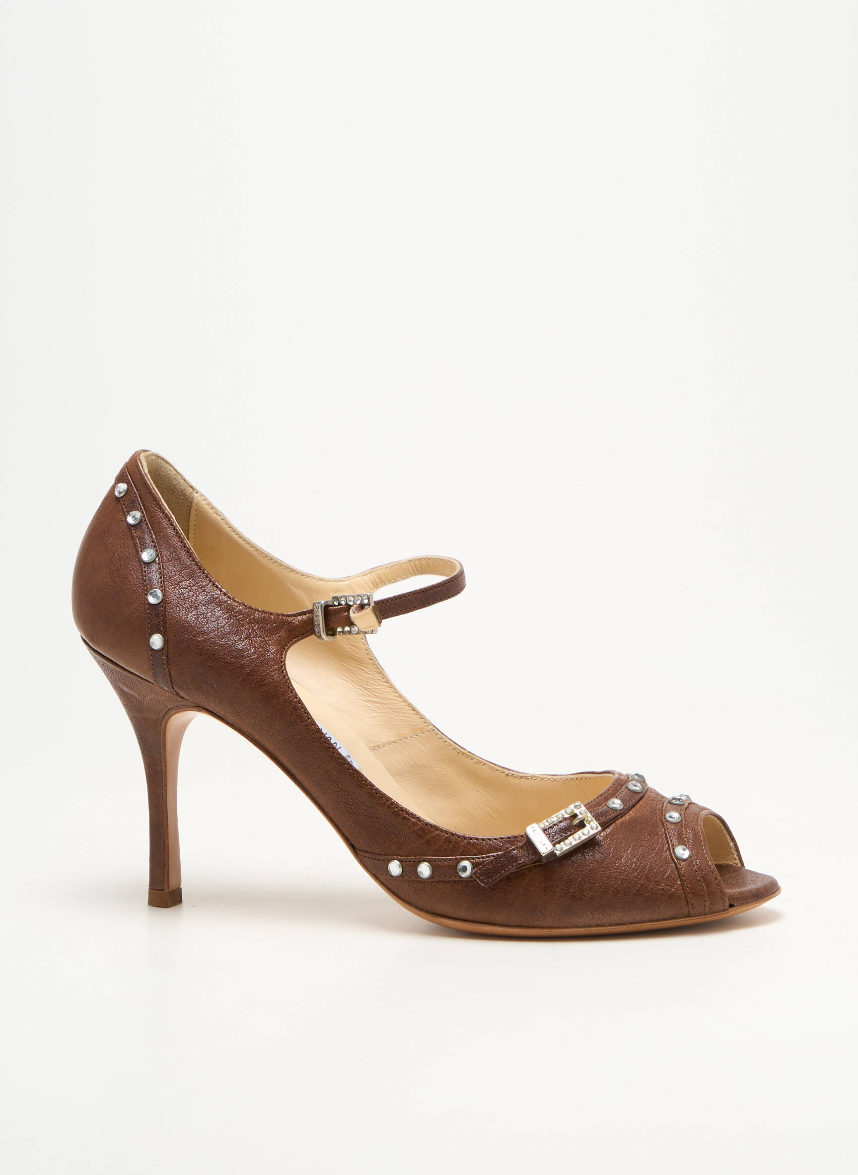 Escarpins fermeture boucle(s) talon de 7 à 9cm marron LUCIANO PADOVAN femme