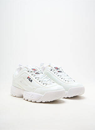 Baskets matière lisse talon plat jusqu'à 3cm blanc FILA femme