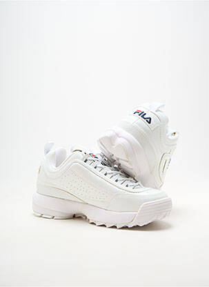 Baskets matière lisse talon plat jusqu'à 3cm blanc FILA femme