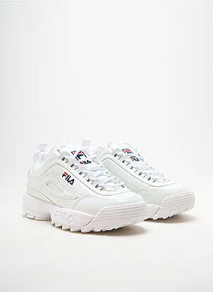 Baskets matière lisse talon plat jusqu'à 3cm blanc FILA femme