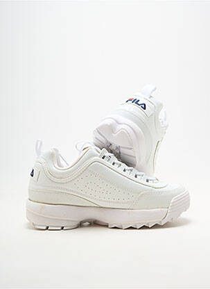 Baskets matière lisse talon plat jusqu'à 3cm blanc FILA femme