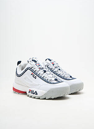 Baskets matière lisse talon plat jusqu'à 3cm blanc FILA femme