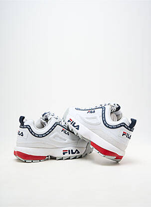 Baskets matière lisse talon plat jusqu'à 3cm blanc FILA femme