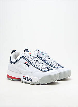 Baskets matière lisse talon plat jusqu'à 3cm blanc FILA femme