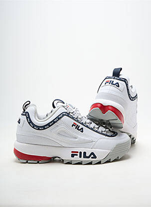 Baskets matière lisse talon plat jusqu'à 3cm blanc FILA femme