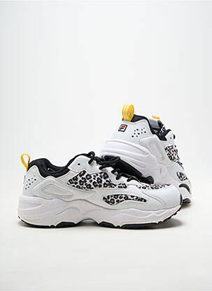 Baskets matière lisse talon plat jusqu'à 3cm blanc FILA femme