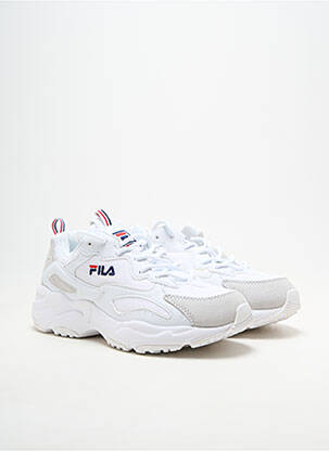 Baskets bout rond talon plat jusqu'à 3cm blanc FILA femme