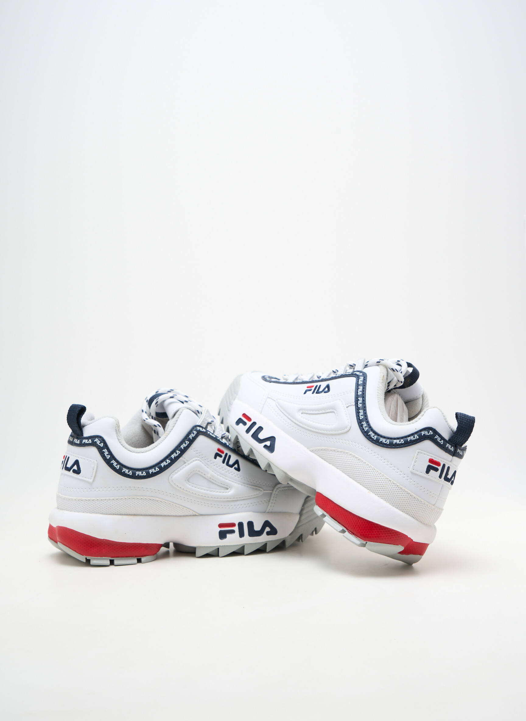 Baskets matière lisse talon plat jusqu'à 3cm blanc FILA femme