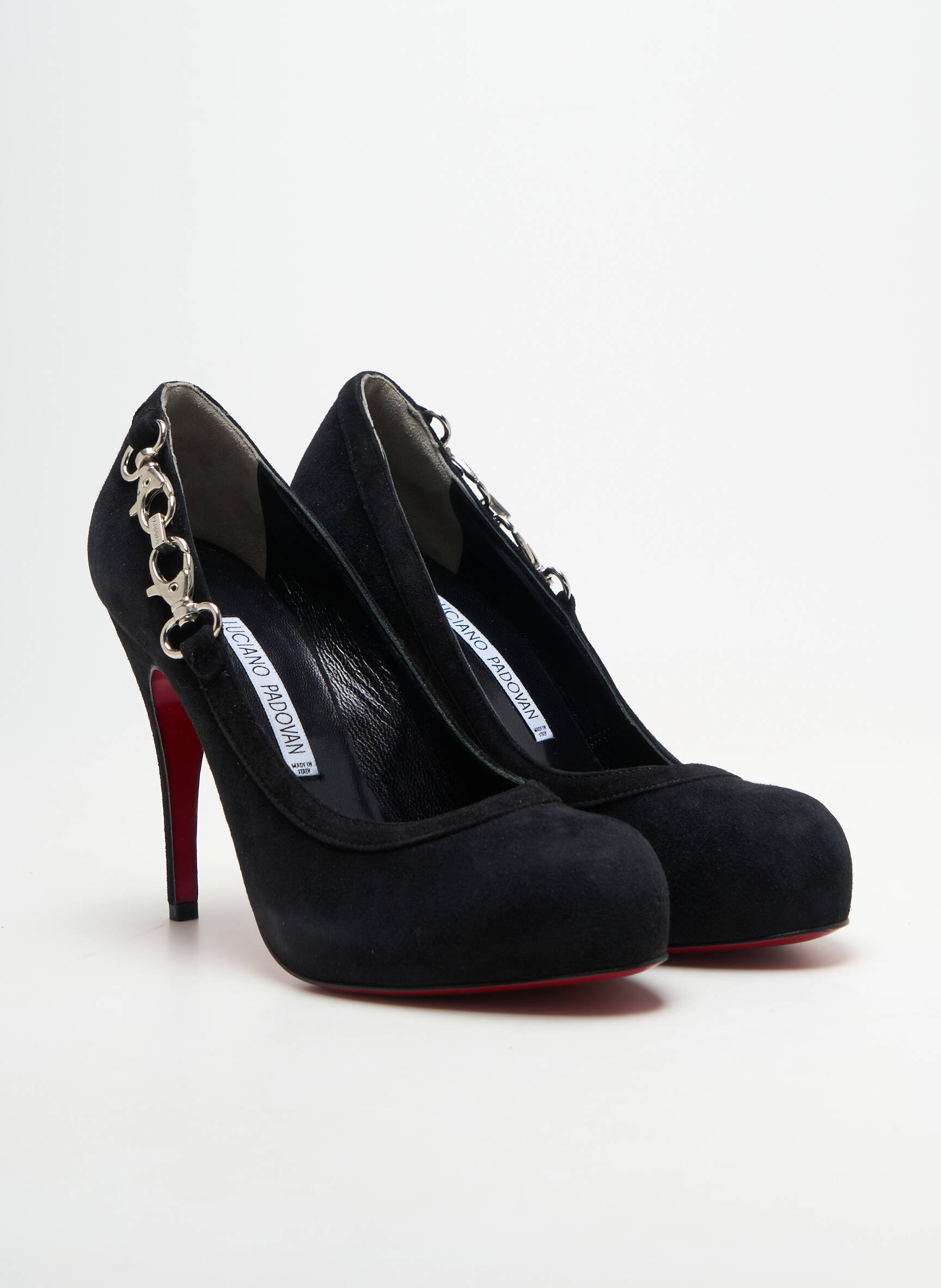 Escarpins talon aiguille talon haut de 10cm et plus noir LUCIANO PADOVAN femme