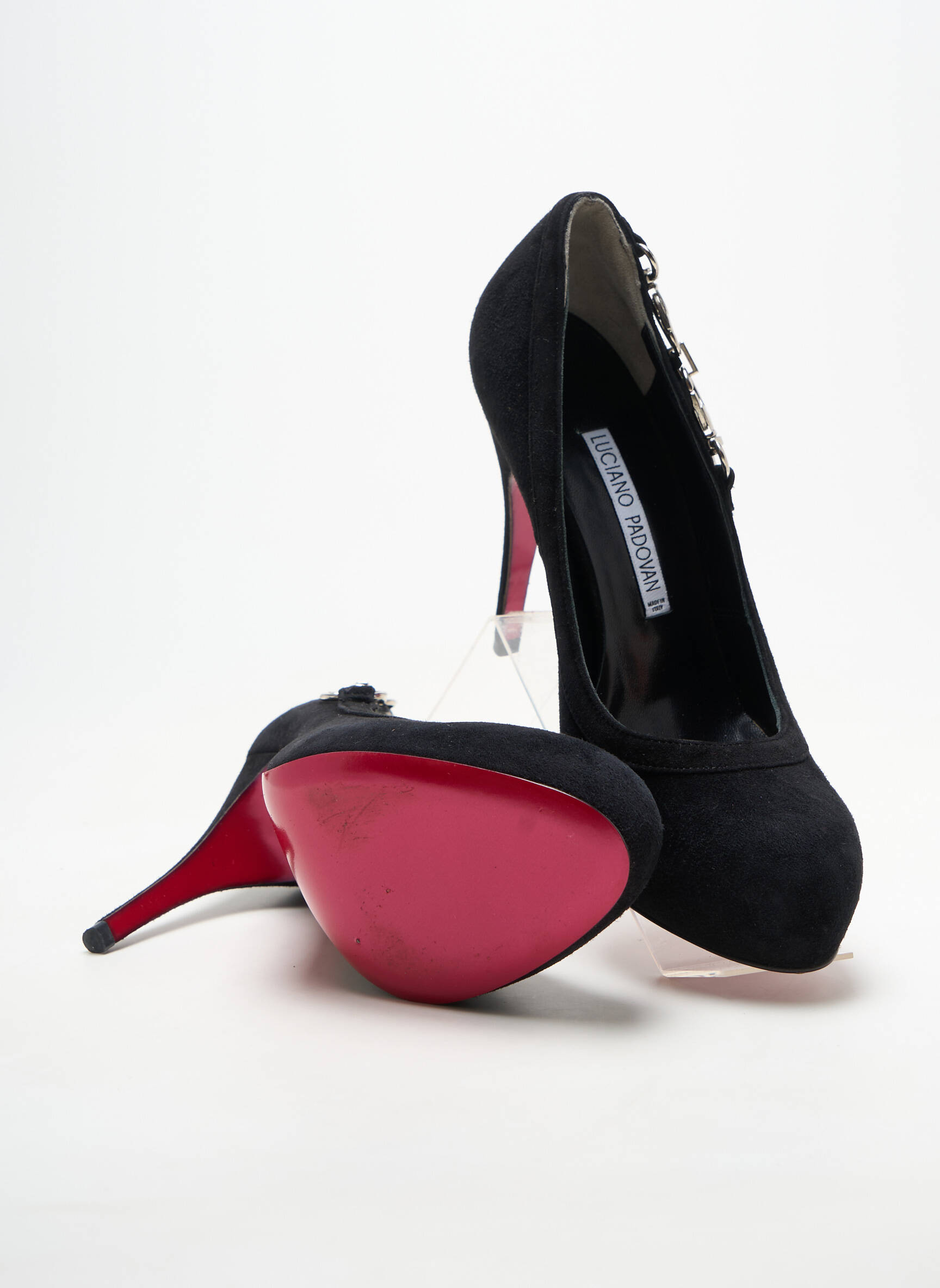 Escarpins talon aiguille talon haut de 10cm et plus noir LUCIANO PADOVAN femme