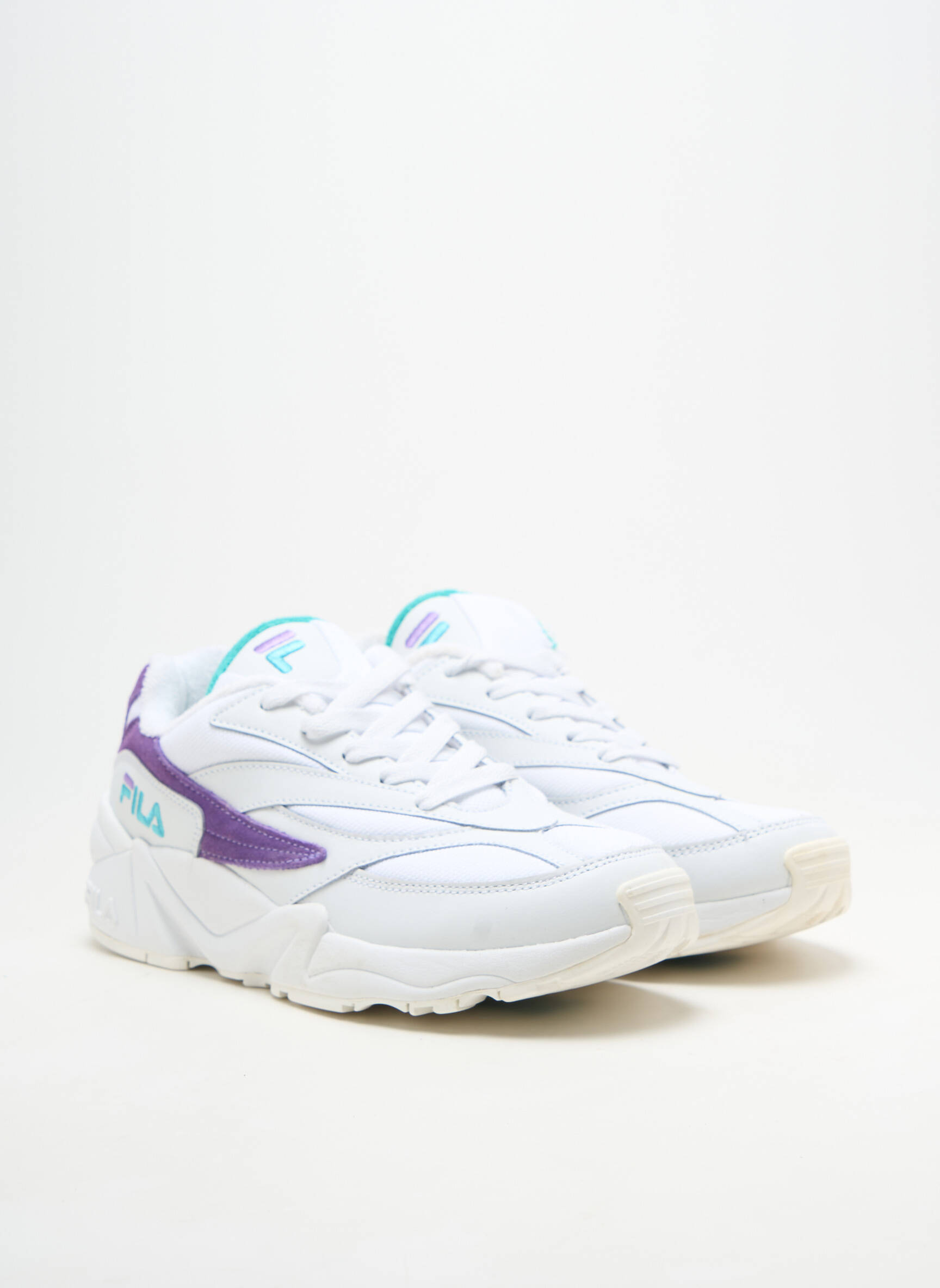 Baskets matière lisse talon plat jusqu'à 3cm blanc FILA femme