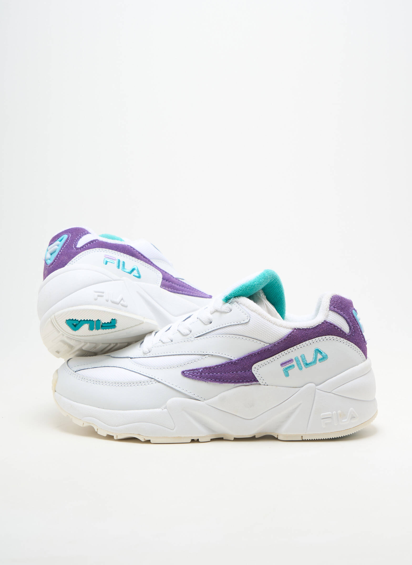 Baskets matière lisse talon plat jusqu'à 3cm blanc FILA femme