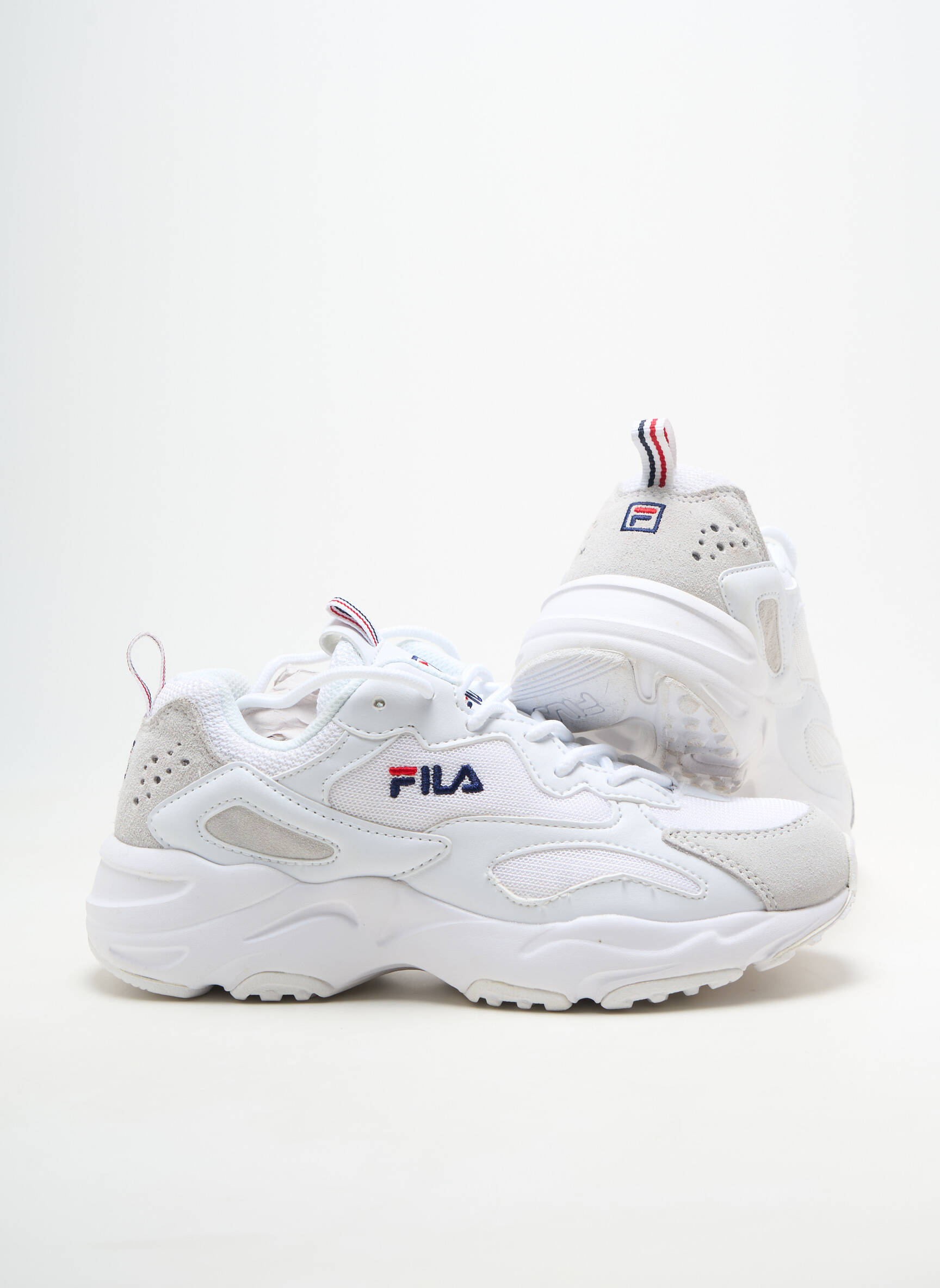 Baskets bout rond talon plat jusqu'à 3cm blanc FILA femme