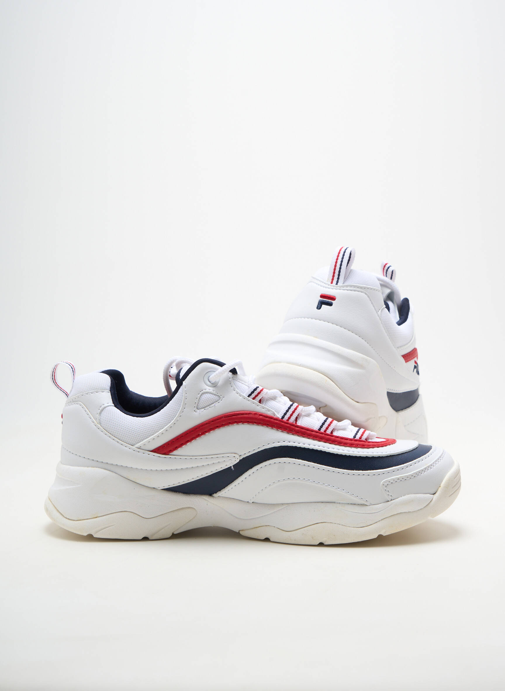 Baskets bout rond talon plat jusqu'à 3cm blanc FILA femme