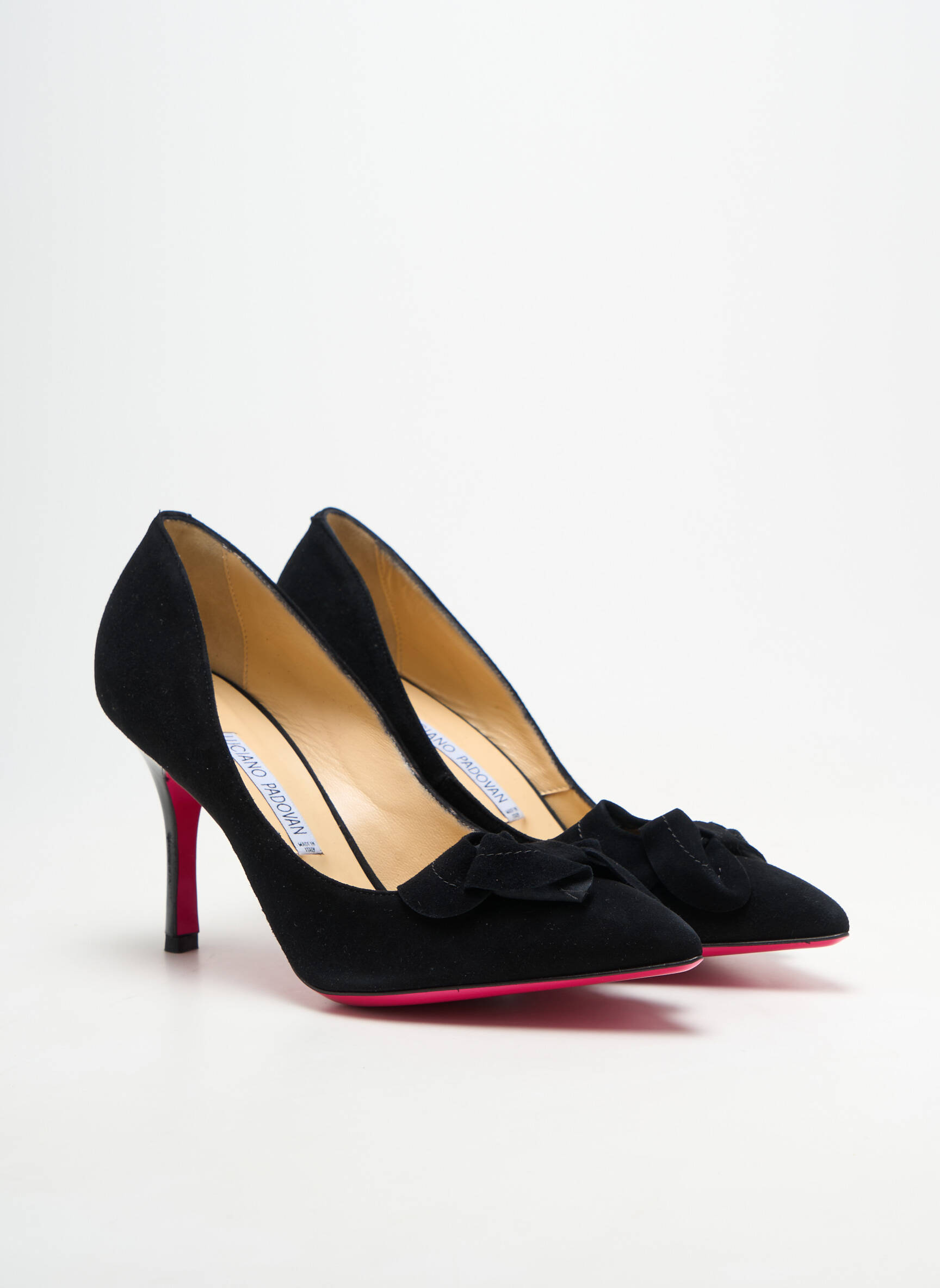 Escarpins semelle extérieure cuir talon de 7 à 9cm noir LUCIANO PADOVAN femme