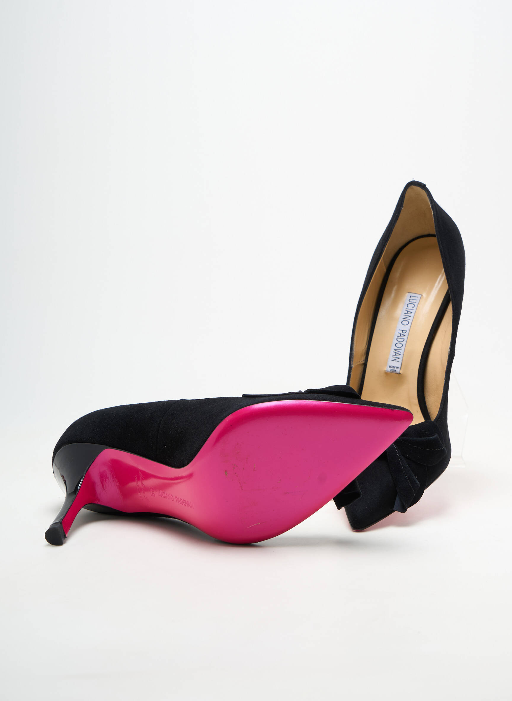 Escarpins semelle extérieure cuir talon de 7 à 9cm noir LUCIANO PADOVAN femme