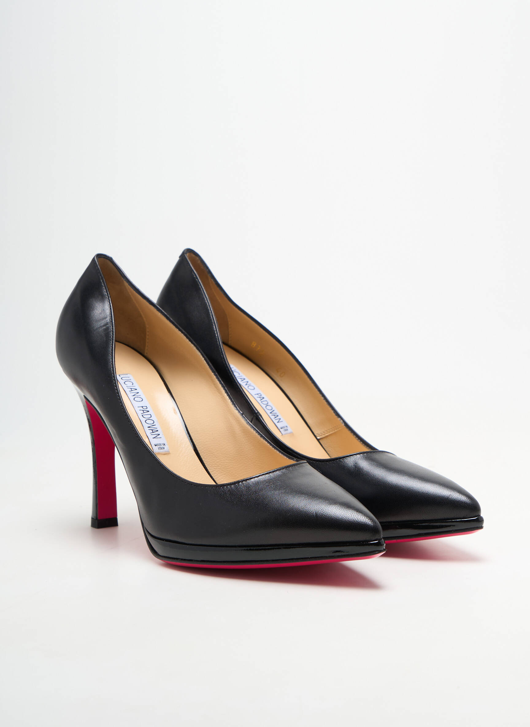 Escarpins matière lisse talon haut de 10cm et plus noir LUCIANO PADOVAN femme